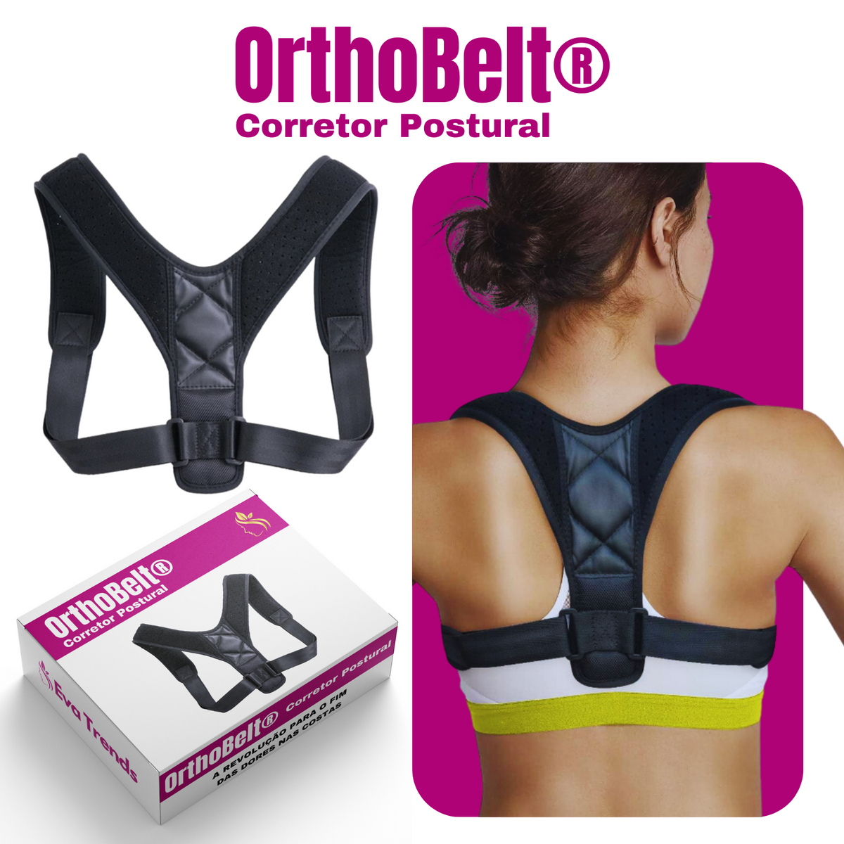 OrthoBelt® Corretor de Postura Ajustável - Eva Trends